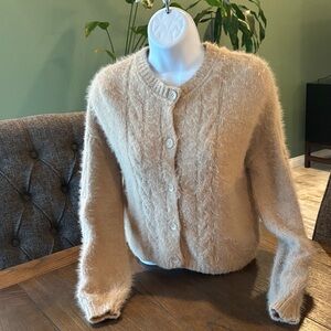 RSQ Cozy Tan Fuzzy Cardigan